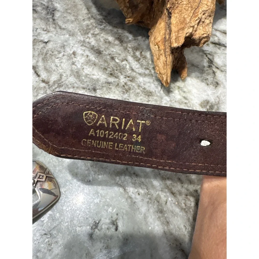 Ariat 2007 Limited Edition Buckle & Belt From Original Master Brown Size 34‎